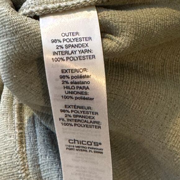 Chico's Size 3 XL Sea Foam Green Snap Front Textured Lagen Look Jacket - Picture 6 of 6